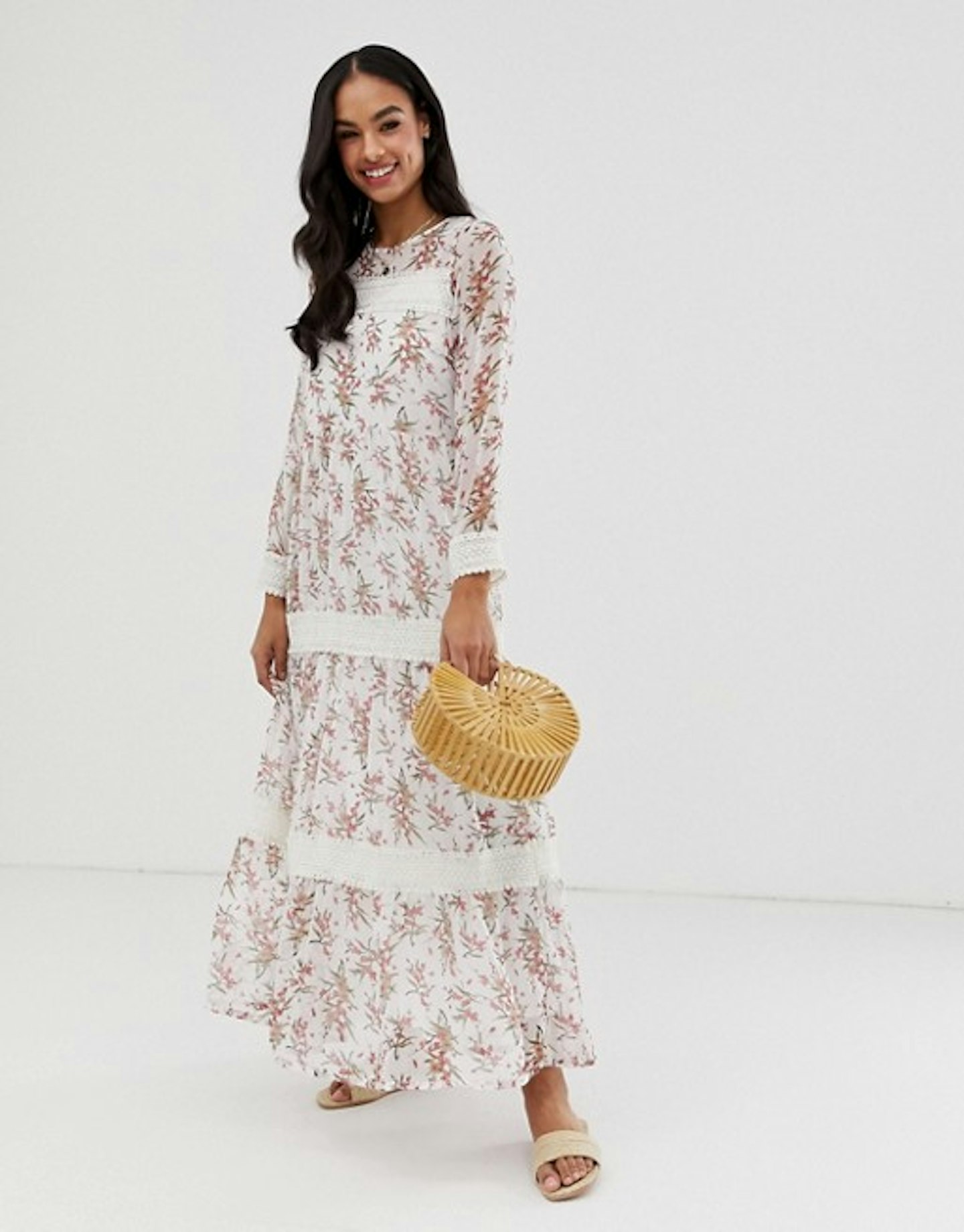Yas floral print prairie dress store